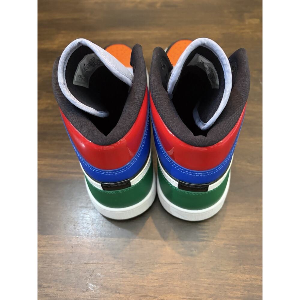 Nike Air Jordan 1 Mid SE Multi Patent Men’s Size 10.5 Black White Red Green RARE - Picture 4 of 11